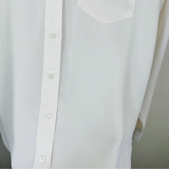 Banana Republic Womens Size Xsmall Color Accents Button Up Blouse Ivory Color - Picture 14 of 16